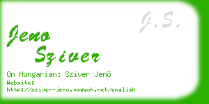jeno sziver business card